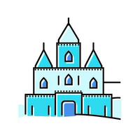 ghiaccio castello inverno stagione colore icona vettore illustrazione