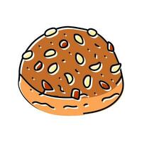 mandorla ciambella cibo pasto colore icona vettore illustrazione
