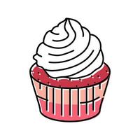 rosso velluto Cupcake dolce cibo colore icona vettore illustrazione