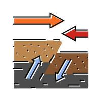 compressione inverso terremoto colore icona vettore illustrazione