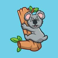 arrampicata koala cartone animato illustrazione vettore