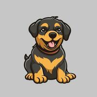 carino rottweiler cartone animato illustrazione vettore