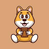 cioccolato shiba cartone animato illustrazione vettore