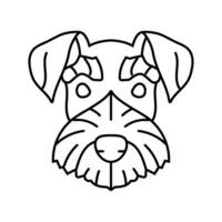 miniatura schnauzer cane cucciolo animale domestico linea icona vettore illustrazione