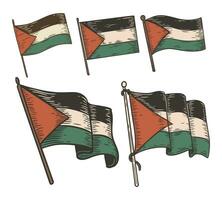 Palestina bandiera scarabocchio illustrazione vettore