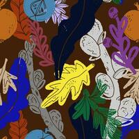 un' colorato modello con le foglie e frutti di bosco vettore