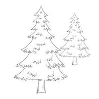 Natale albero schema illustrazione per colorazione libro vettore