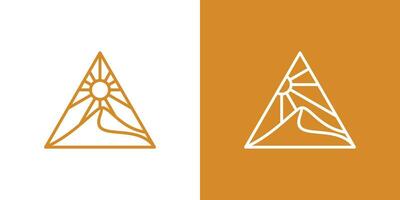 logo design deserto nel piramide minimalista icona vettore ispirazione