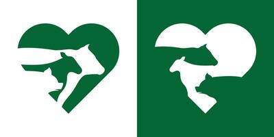 logo design azienda agricola e amore icona vettore illustrazione
