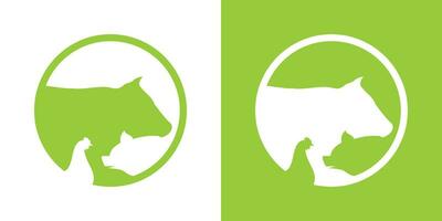 logo design azienda agricola nel cerchio icona vettore illustrazione