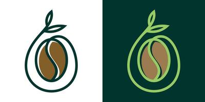 logo design natura caffè icona vettore illustrazione
