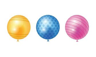 vettore diverso colorato realistico palloncini su bianca