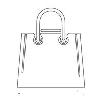 shopping Borsa schema icona. carta Borsa semplice linea vettore icona. simbolo, logo illustrazione. pixel Perfetto vettore grafica