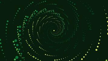 abstarct spirale tratteggiata vortice stile sfondo nel buio verde colore. Questo semplice sfondo può essere Usato come striscione. vettore