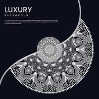 mandala di lusso creativo con sfondo arabo motivo arabesco argento. mandala decorativo in stile ramadan ornamentale astratto. concetto, mandala islamico vettore