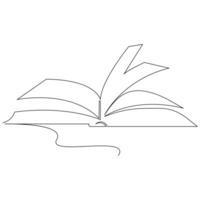 libro uno linea continuo schema vettore arte disegno e semplice minimalista design