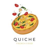 verdura quiche levitazione vettore illustrazione logo