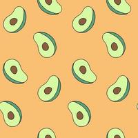 modello senza saldatura con frutto di avocado. cibo vegano, buona alimentazione, alimentazione sana. stampa per tessuti, vestiti, carta da regalo, invito, design e arredamento. illustrazione brillante, gustosa e alla moda vettore