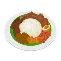 tradizionale cibo gudeg riso vettore illustrazione logo