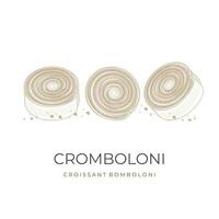 semplice linea arte nuovo York rotoli brioche o cromboloni isolato vettore illustrazione