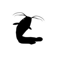 pesce gatto silhouette per logo genere, arte illustrazione, app, sito web, pittogramma o grafico design elemento. vettore illustrazione