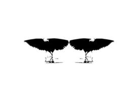 paio di il nero airone uccello, egretta ardesiaca, anche conosciuto come il nero Airone silhouette per arte illustrazione, logo, pittogramma, sito web, o grafico design elemento. vettore illustrazione