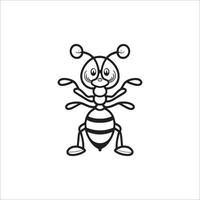 formica cartone animato colorazione pagina illustrazione vettore per bambini colorazione libro