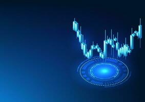 tecnologia quello viene visualizzato azione grafici candeliere grafici quello mostrare azione mercato prezzi. esso è un' finanziario mercato quello investitori piace per investire nel e mostrare il crescita di aziende. vettore