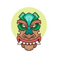tribale tiki maschere hawaiano totem cultura vettore di legno colorato illustrazioni