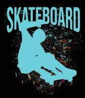 skateboard con nero sfondo vettore