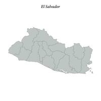 semplice piatto carta geografica di EL salvador con frontiere vettore