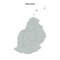 semplice piatto carta geografica di mauritius con frontiere vettore