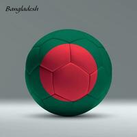 3d realistico calcio palla io con bandiera di bangladesh su studio sfondo vettore