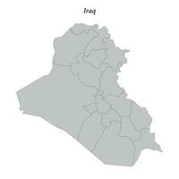 semplice piatto carta geografica di Iraq con frontiere vettore