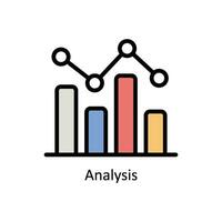 analisi vettore pieno schema icona design illustrazione. attività commerciale e gestione simbolo su bianca sfondo eps 10 file