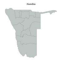 semplice piatto carta geografica di namibia con frontiere vettore