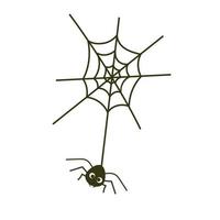 ragno sul web, simbolo di halloween isolato su sfondo bianco. illustrazione vettoriale. vettore