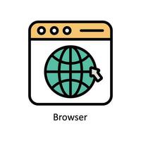del browser vettore pieno schema icona design illustrazione. attività commerciale e gestione simbolo su bianca sfondo eps 10 file