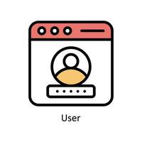 utente vettore pieno schema icona design illustrazione. attività commerciale e gestione simbolo su bianca sfondo eps 10 file