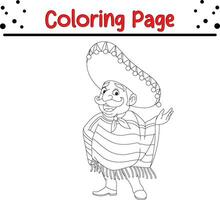 divertente uomo colorazione pagina per bambini vettore