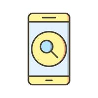 Icona di ricerca applicazione mobile vettoriale