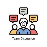 squadra discussione vettore pieno schema icona design illustrazione. attività commerciale e gestione simbolo su bianca sfondo eps 10 file