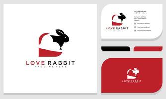 amore coniglio logo design ispirazione, coniglio Casa e animale domestico negozio vettore