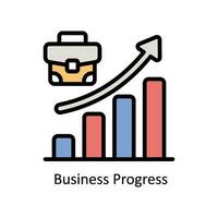 attività commerciale progresso vettore pieno schema icona design illustrazione. attività commerciale e gestione simbolo su bianca sfondo eps 10 file