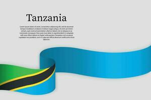 nastro bandiera di Tanzania. celebrazione sfondo vettore