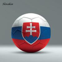 3d realistico calcio palla io con bandiera di slovacchia su studio sfondo vettore