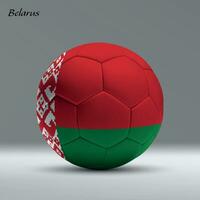 3d realistico calcio palla io con bandiera di bielorussia su studio sfondo vettore