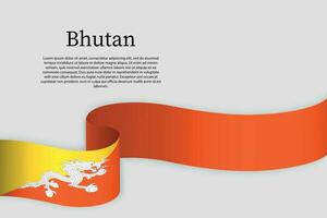 nastro bandiera di bhutan. celebrazione sfondo vettore