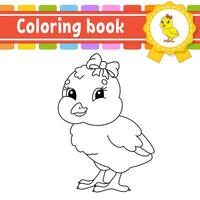 colorazione libro per bambini. allegro carattere. carino cartone animato stile. nero contorno silhouette. isolato su bianca sfondo. vettore illustrazione.