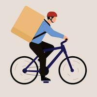 Corriere consegna di bicicletta vettore